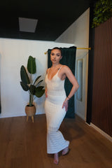 Vacay Knit Dress -White