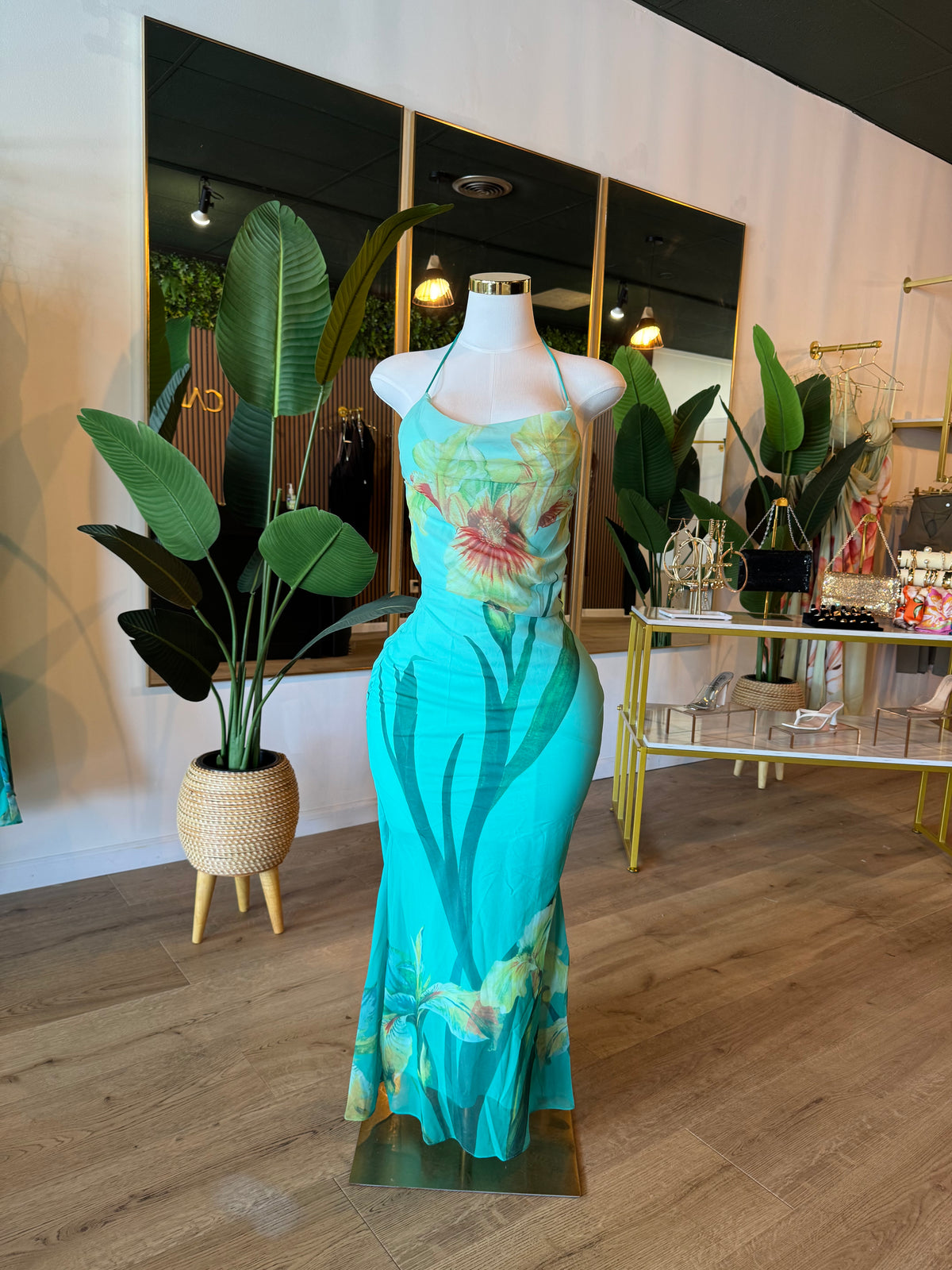Teal Slip Dress