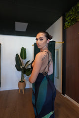 Blk Floral Backless