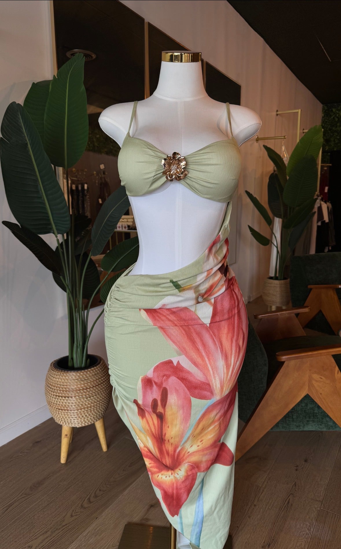 Green Slip Dress