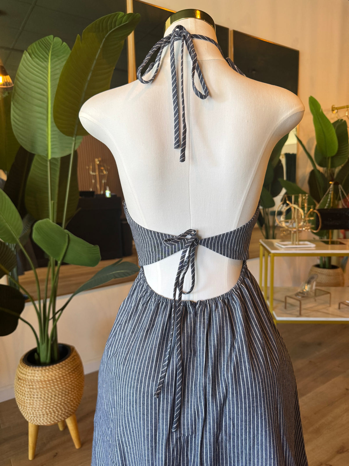 Jean Backless Dress