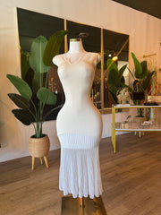 Cream Sheer Bottom Dress