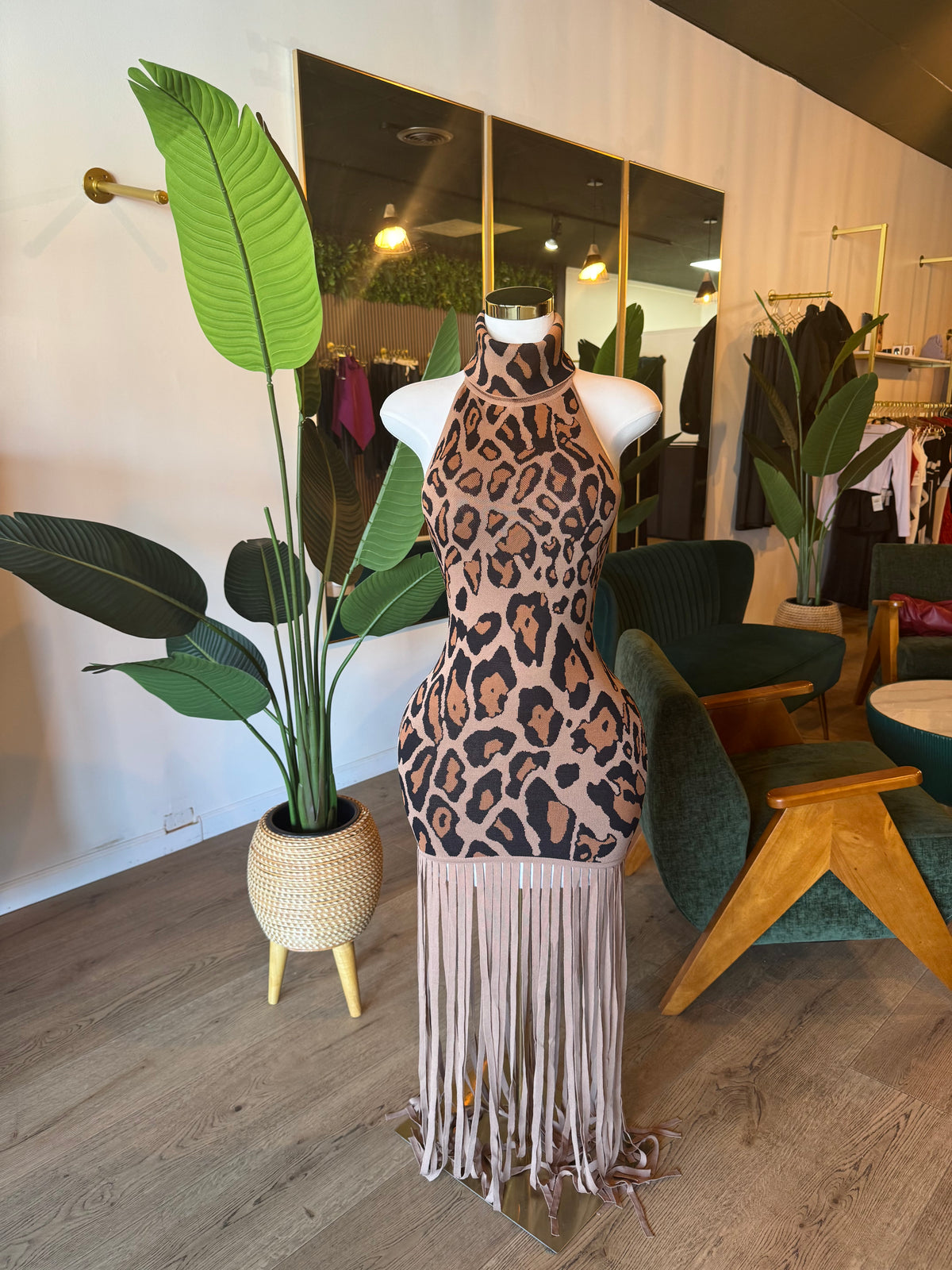 Animal Fringe Dress